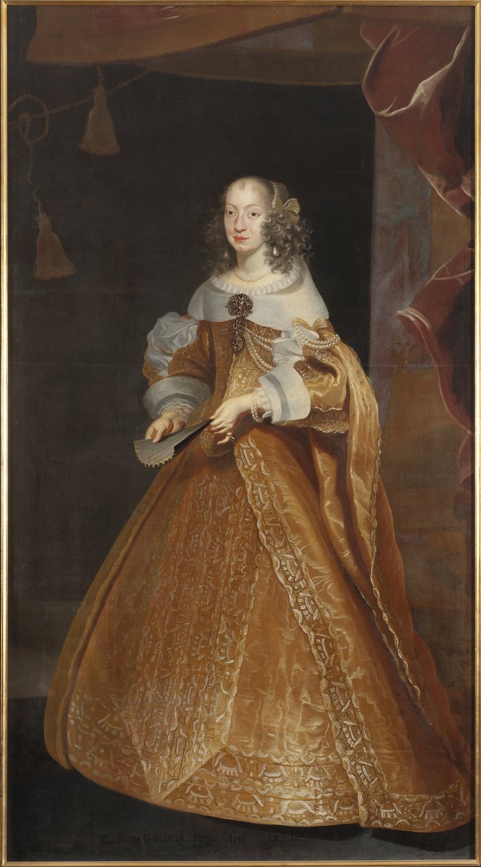 Eleonore de Nevers Mântua (ou Gonzaga Mântua ou Mayenne), Imperatriz do Sacro Império Romano - Retrato da Princesa Eleonora Gonzaga de Mântua, Nevers e Rethel (1630-1686), Santa Imperatriz Romana, de Luycx, Frans (1604-1668). Óleo sobre tela. Tamanho : 226 de Frans Luyckx or Leux