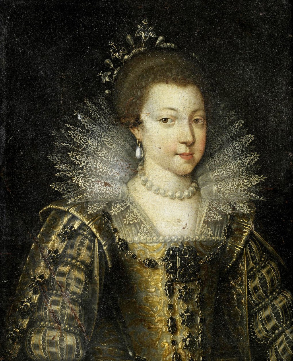 Círculo de Pourbus - Retrato de uma jovem, possivelmente Isabel de França de Frans Pourbus the Younger