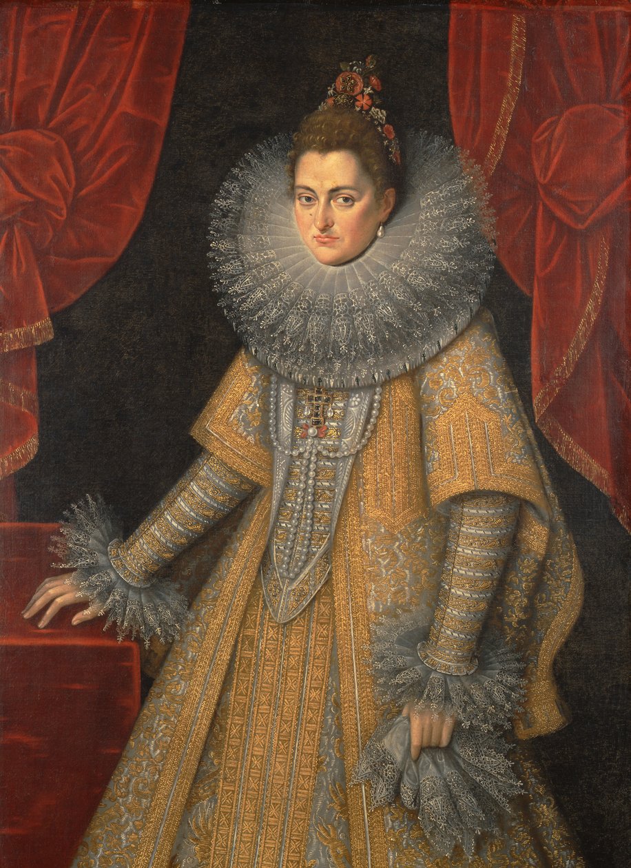 Retrato de Infanta Isabella Clara Eugenia, da Espanha 1566-1633, c. 1598 de Frans Pourbus the Younger