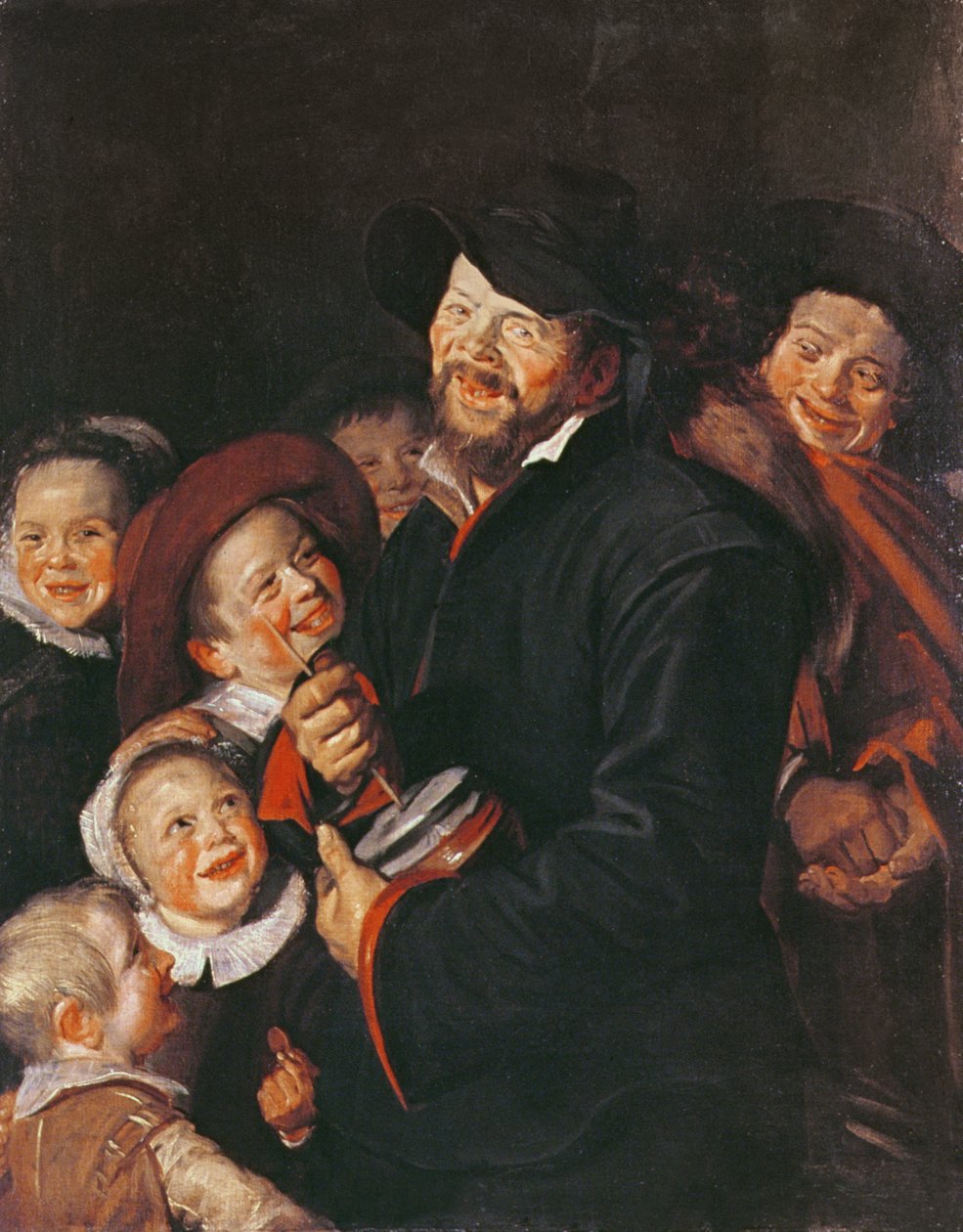 Homem, divertido, crianças, com, um, rummel de Frans School of Hals