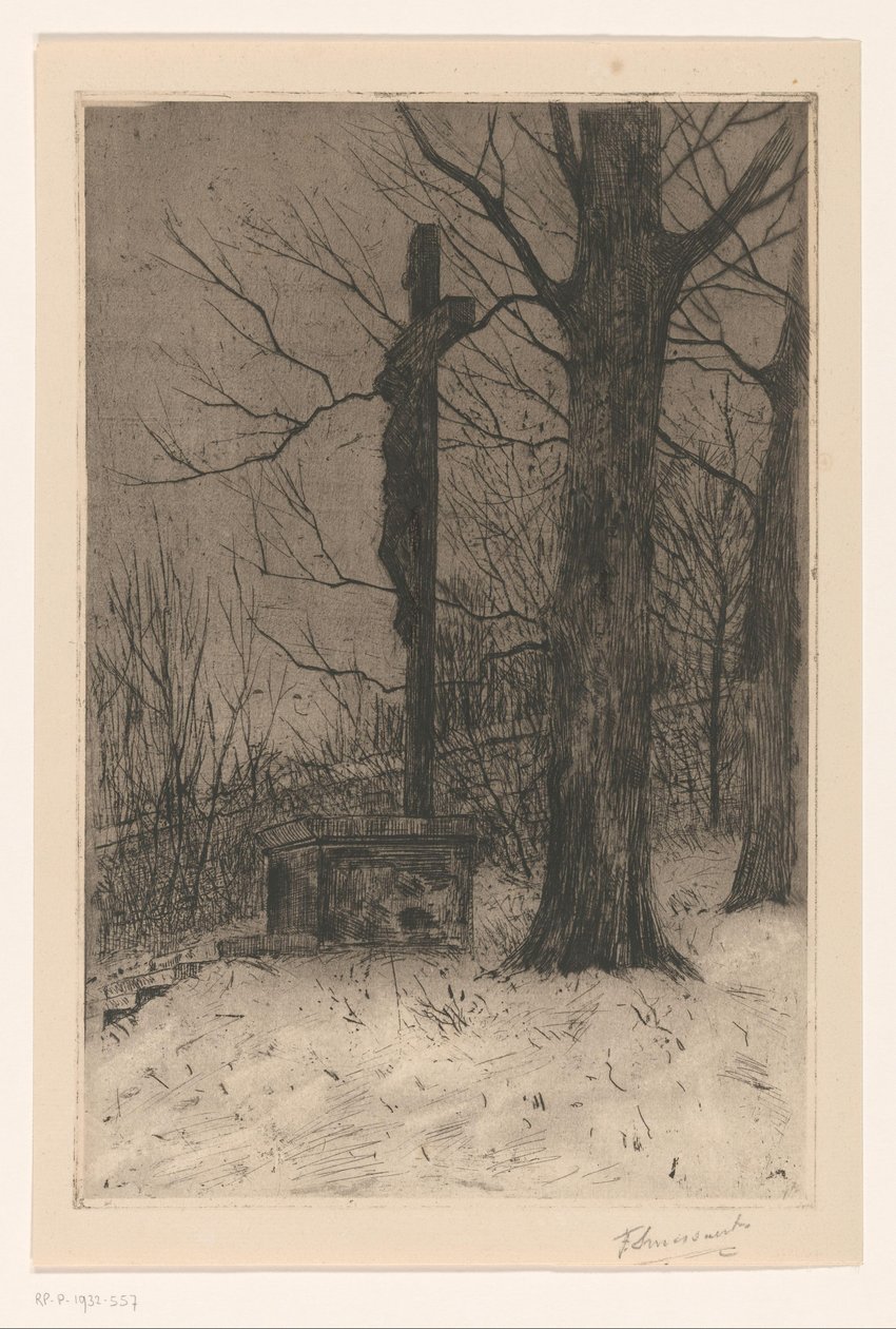 Crucifixo ao lado da árvore de Frans Smissaert (signed by artist)