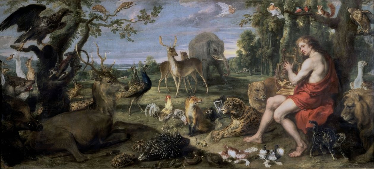 ORFÉUS E ANIMAIS - SÉCULO XVII - OLEO - LIENZO - 195 × 432 cm - NP 1844 - FLAMENCO BAROQUE de Frans Snyders or Snijders