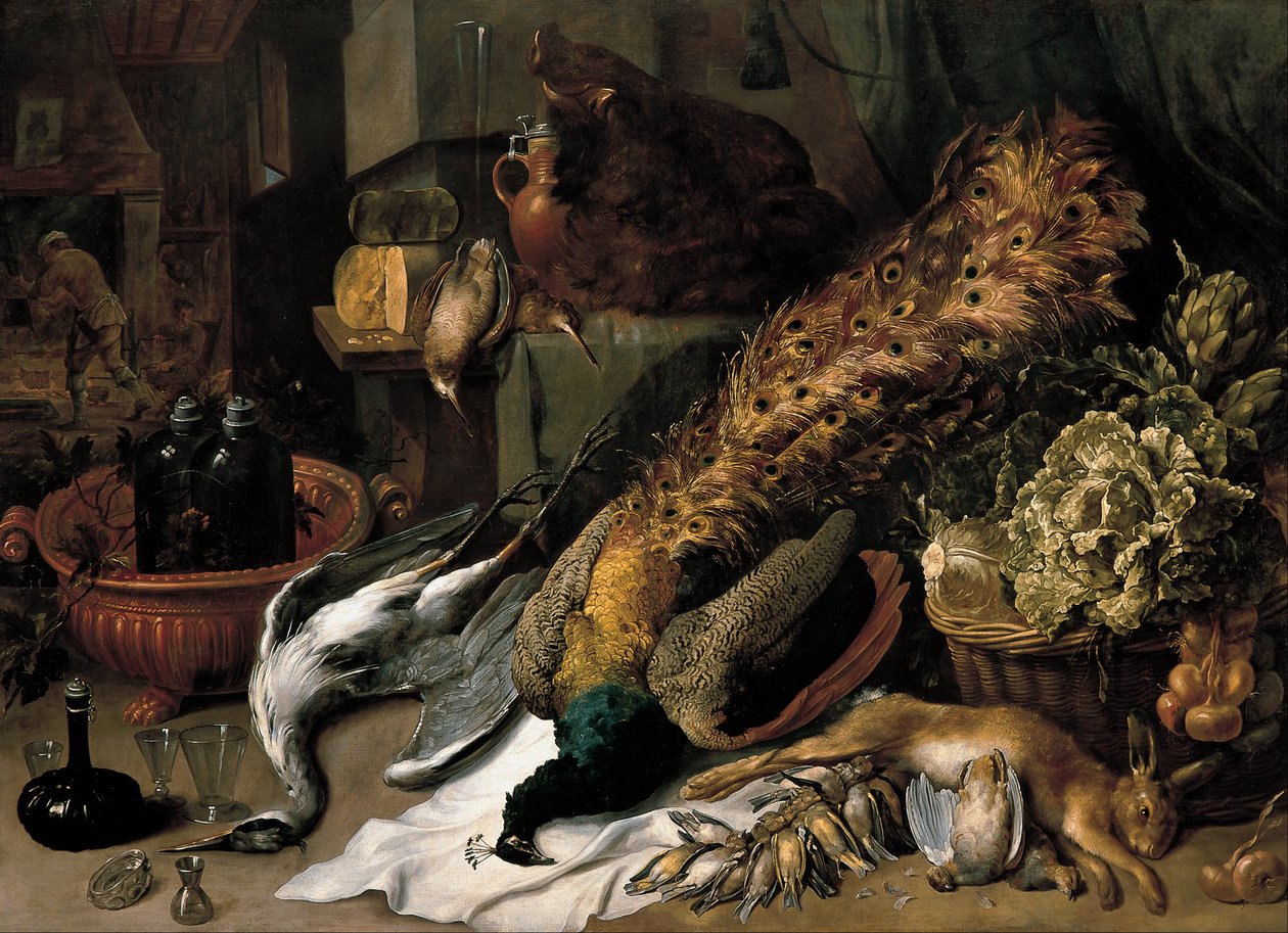 Natureza morta com um refrigerador de vinho de Frans Snyders