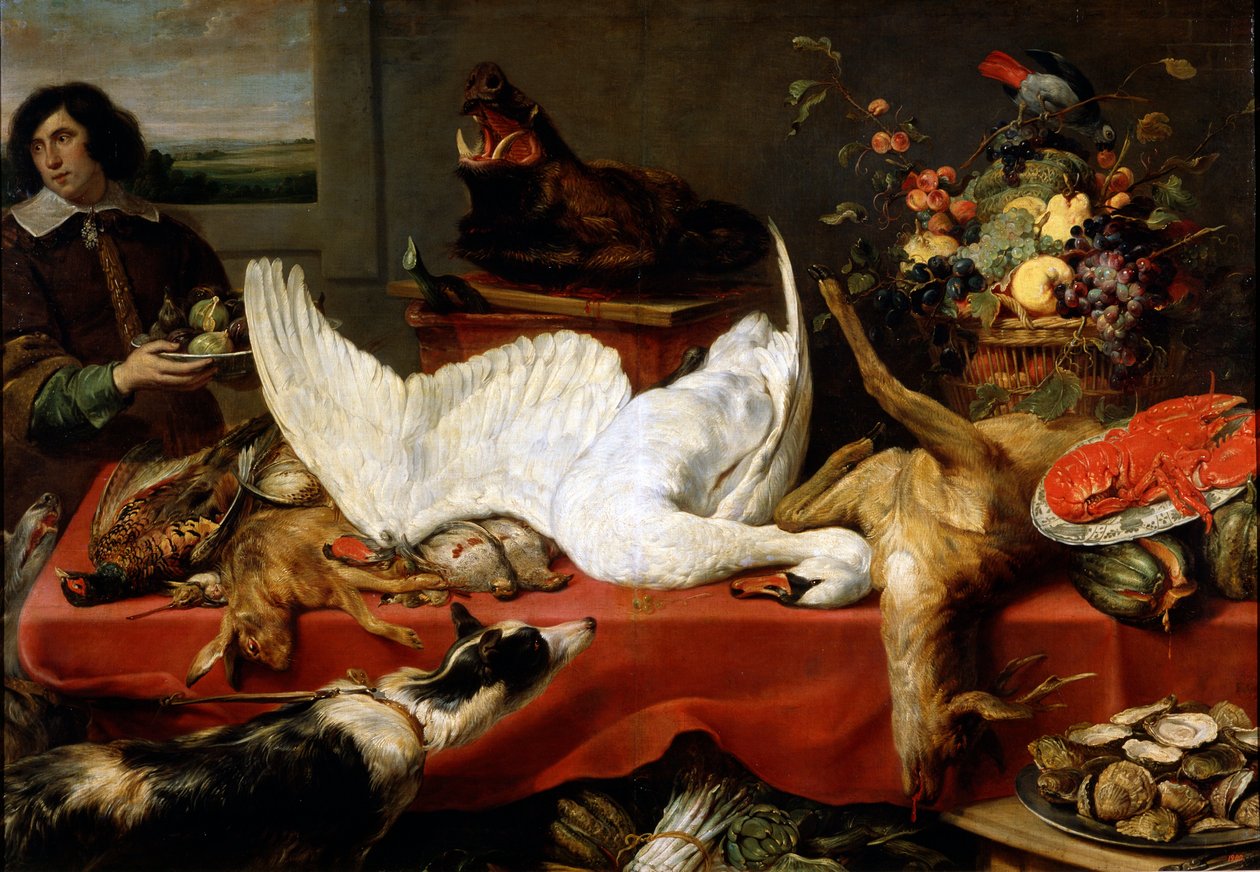 Ainda vida com um cisne, 1640 de Frans Snyders or Snijders