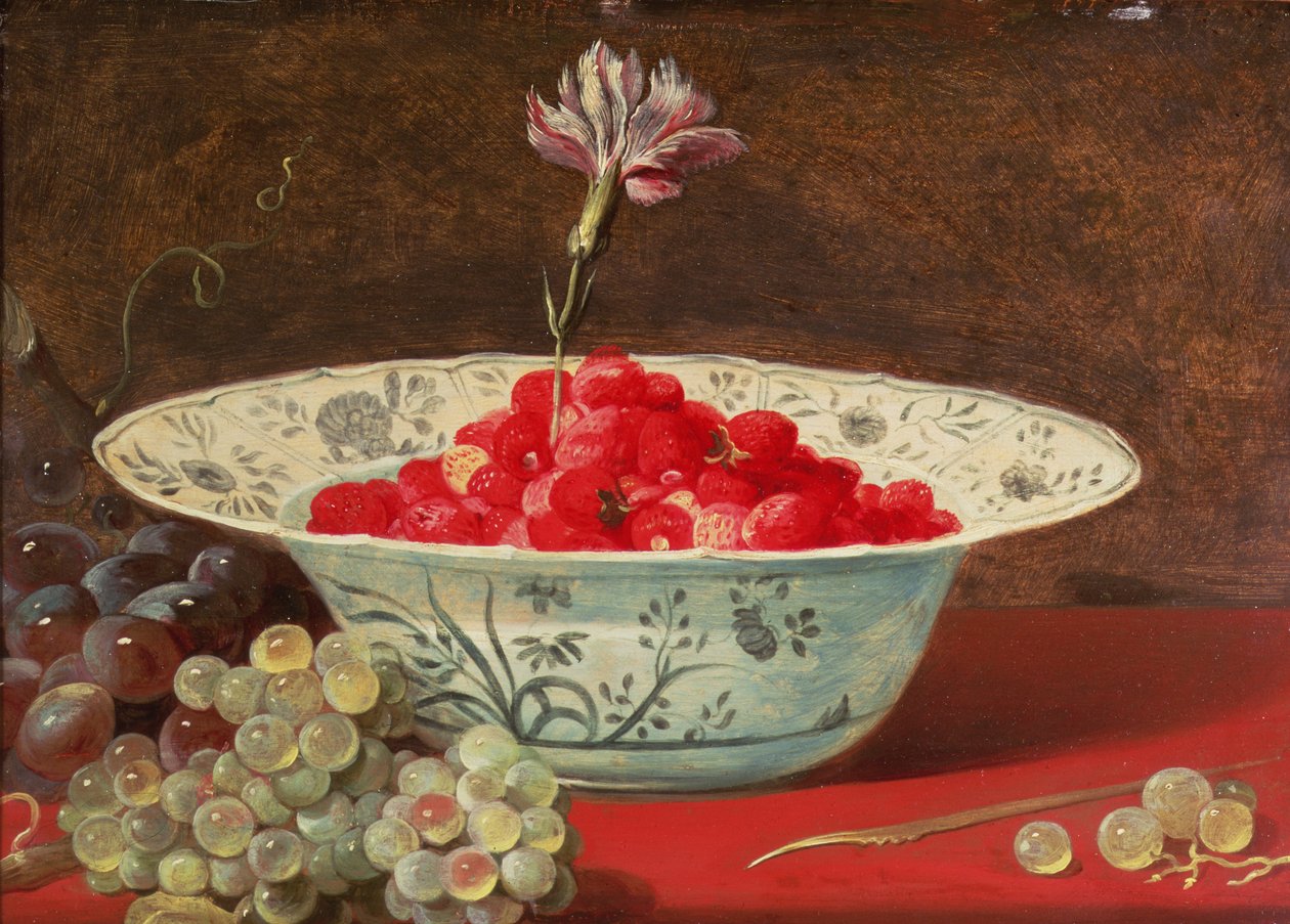 Morangos com um cravo de Frans Snyders or Snijders