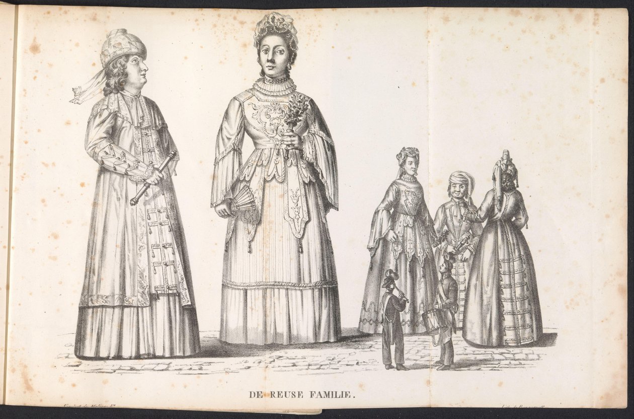 Figuras gigantes na procissão de São Rombout, 1825
A Família Reutilização (título sobre o objecto) de Frans Vervloet