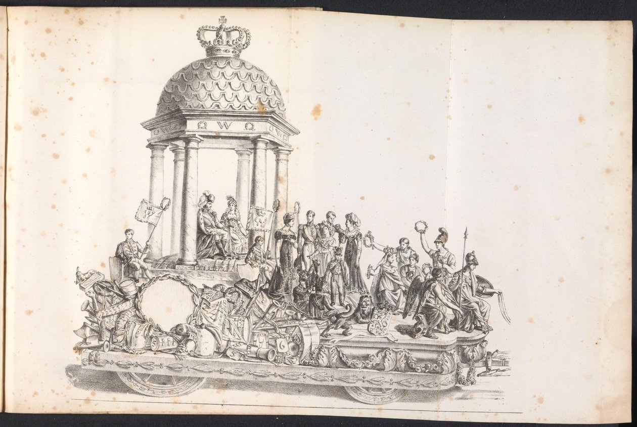 Quinto carro alegórico na procissão de Saint Rombout, 1825 de Frans Vervloet