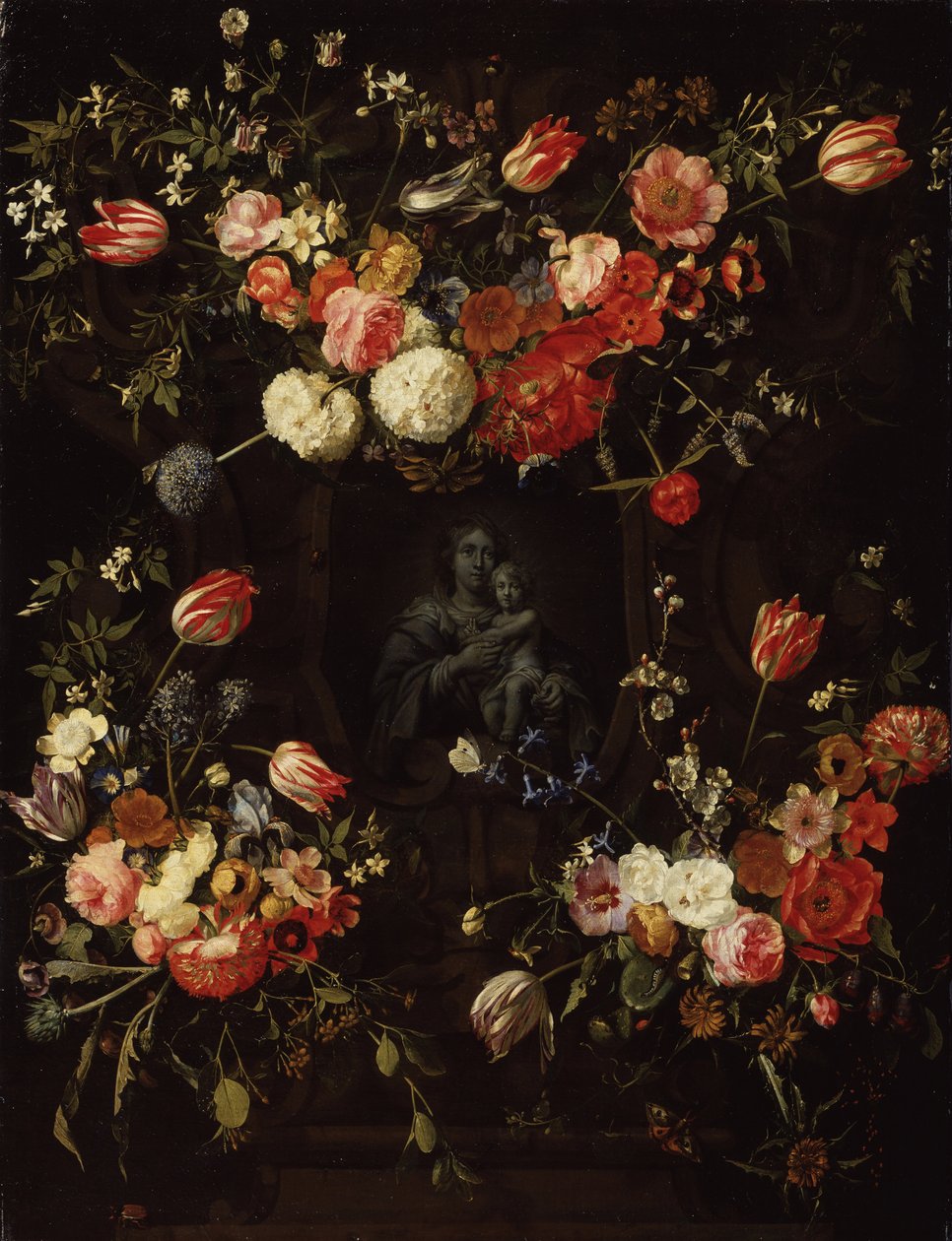 Madonna cercada por flores, 1662 de Frans Ykens