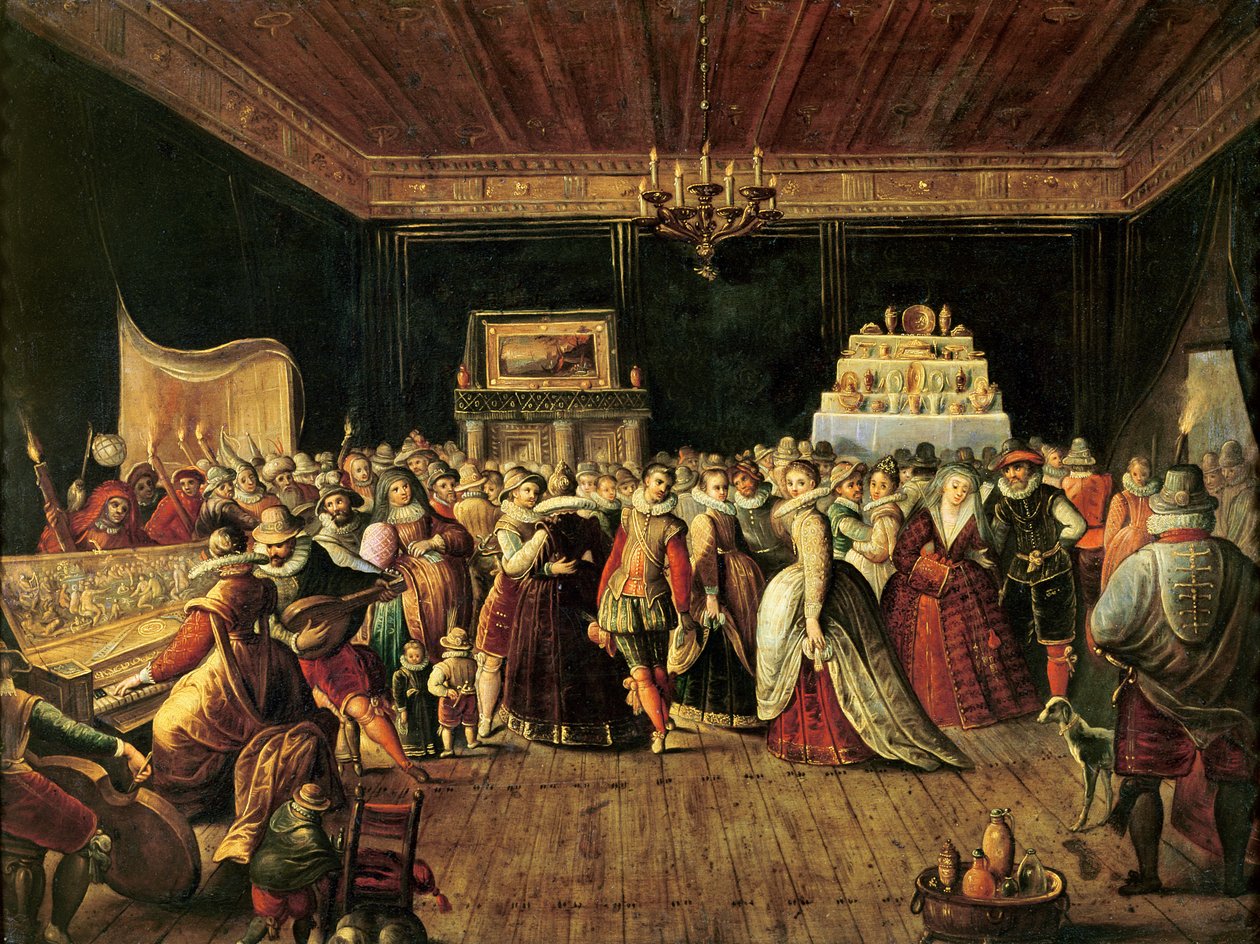 Uma bola (óleo em cobre) de Frans the Elder Francken