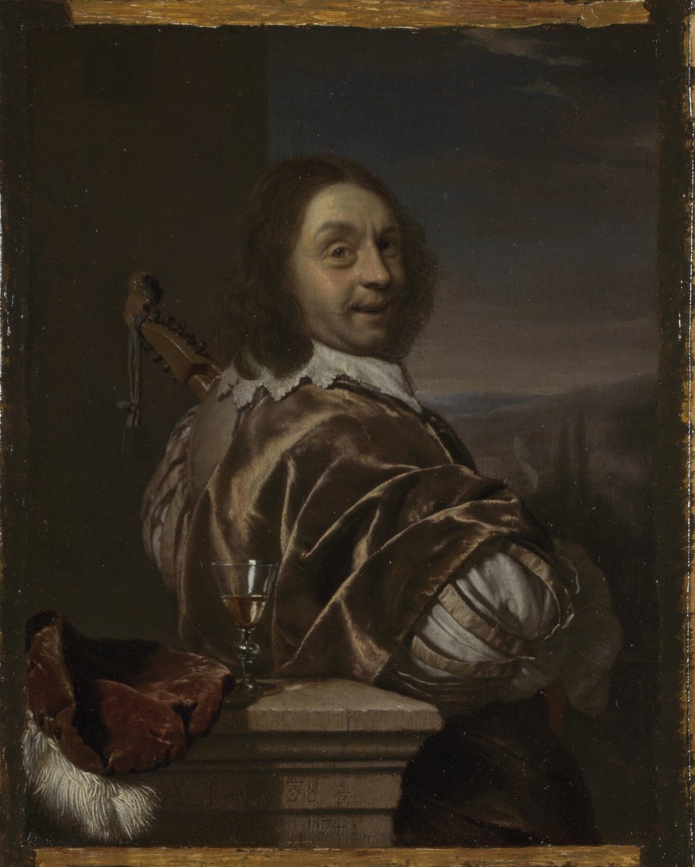 Autorretrato com Cittern, 1674 de Frans van Mieris the Elder