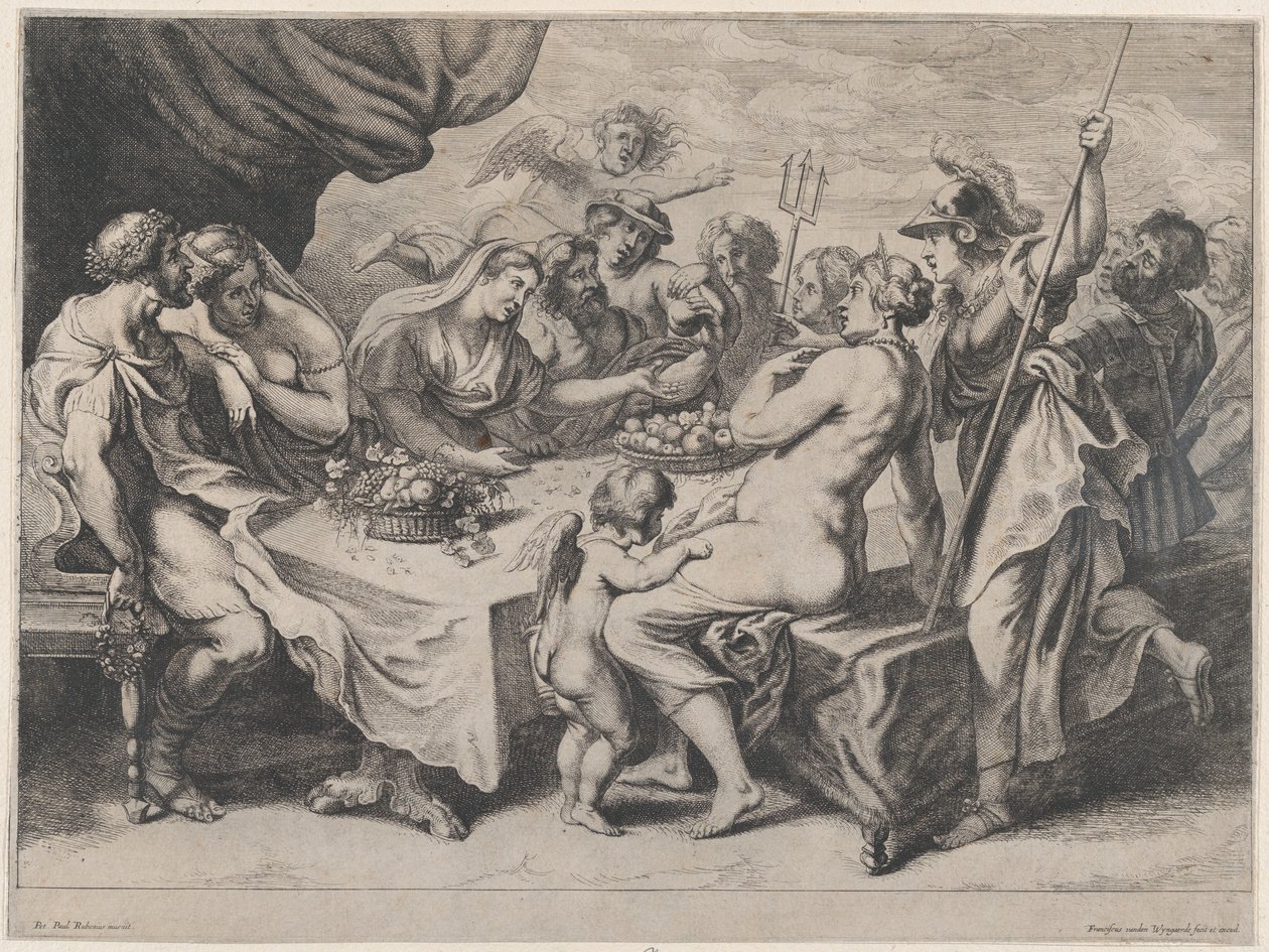 A festa de casamento de Peleu e Thetis, 1636-79. de Frans van den Wyngaerde