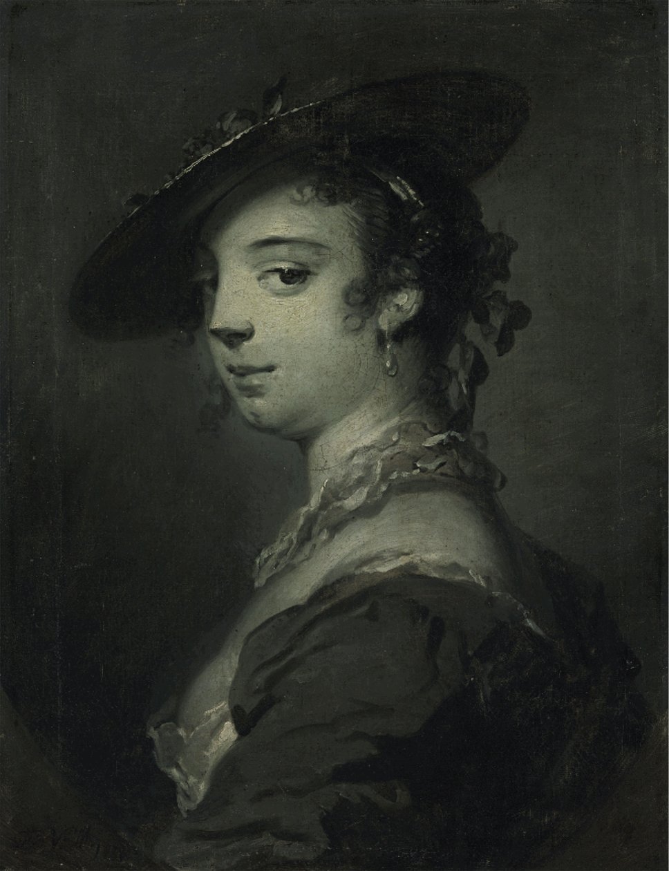 Retrato de uma jovem senhora, à altura do busto (óleo sobre tela) de Frans van der Mijn