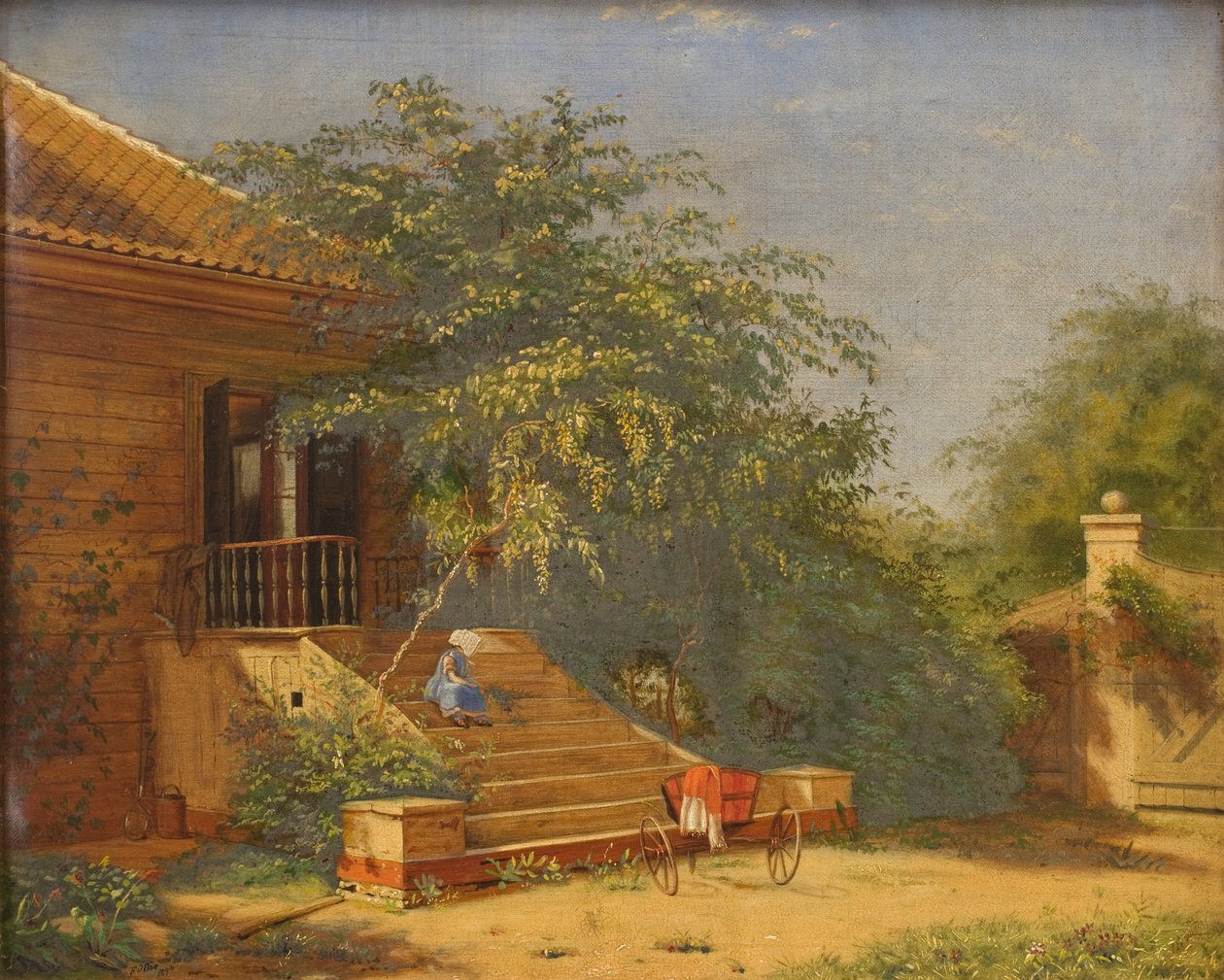 Os degraus do jardim que levam ao Painter Christen Købke Studio em Blegdammen, Copenhague de Frants Bøe