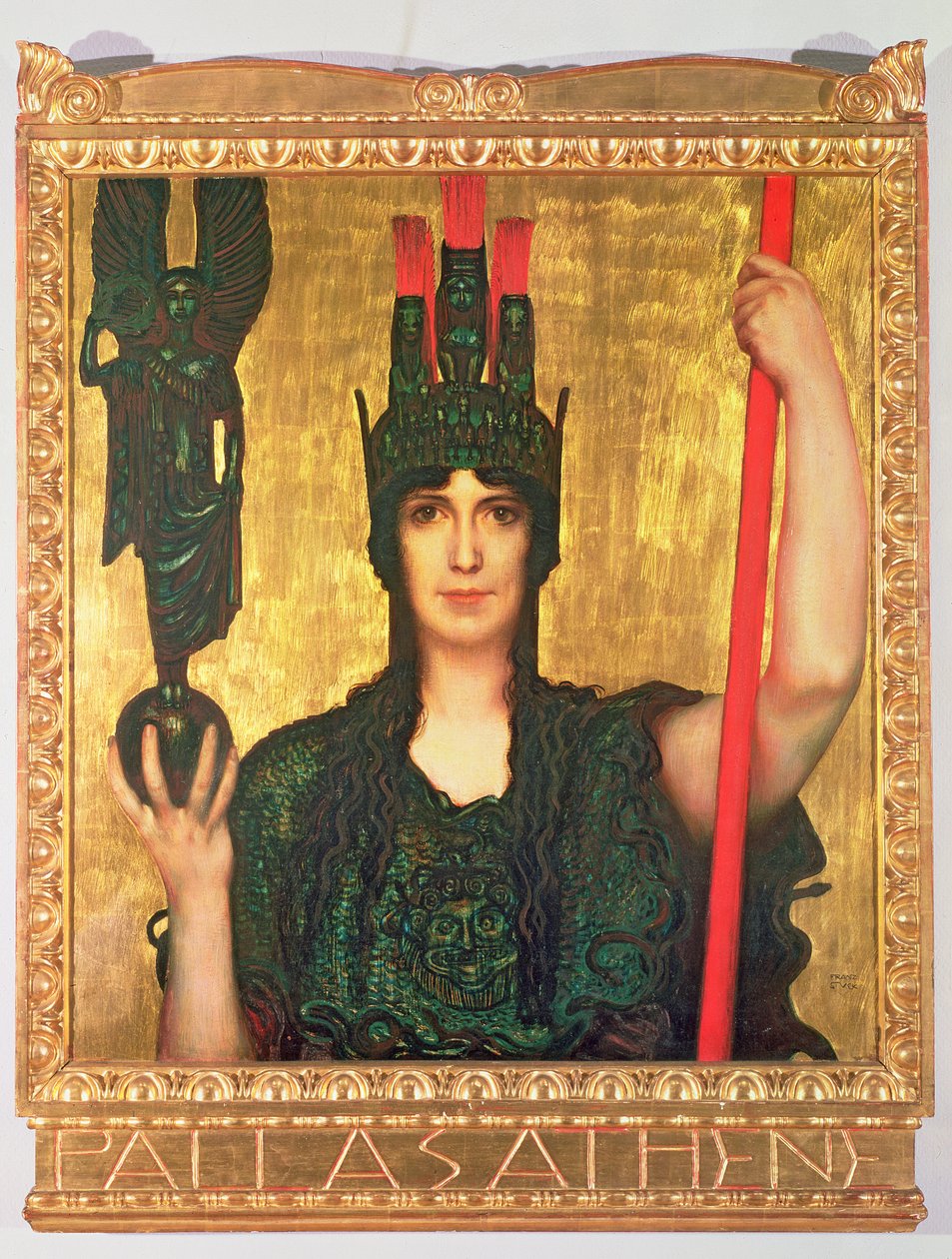Pallas Athena, 1898 (painel) de Franz von Stuck