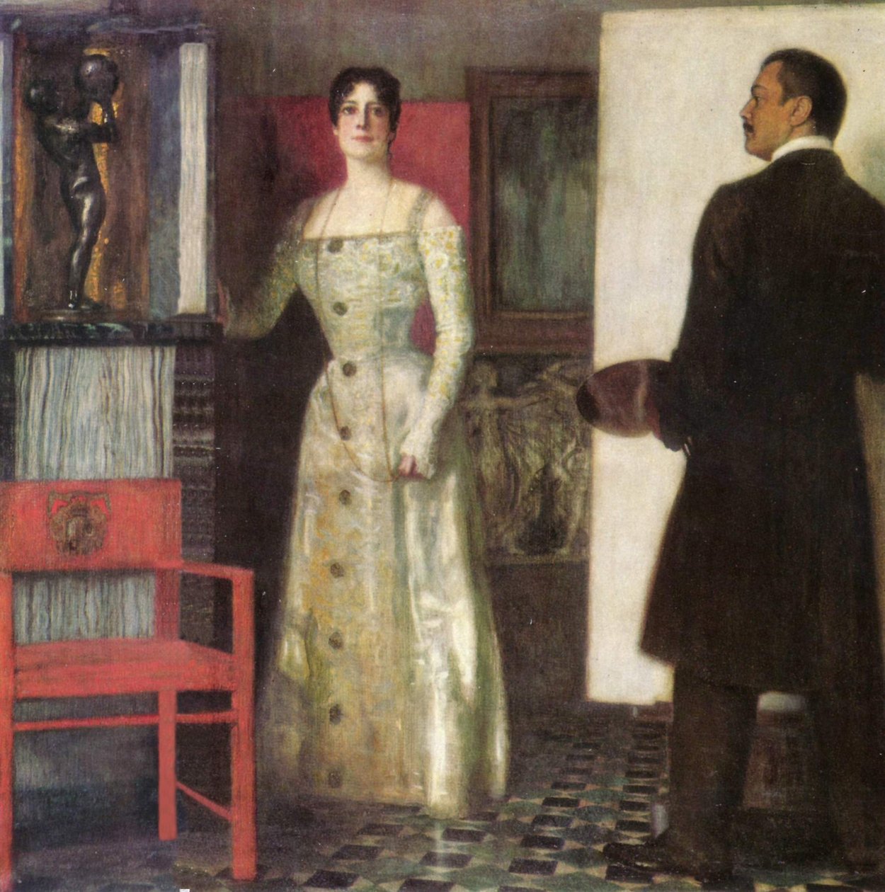 Auto-retrato do pintor e sua esposa no estúdio de Franz von Stuck