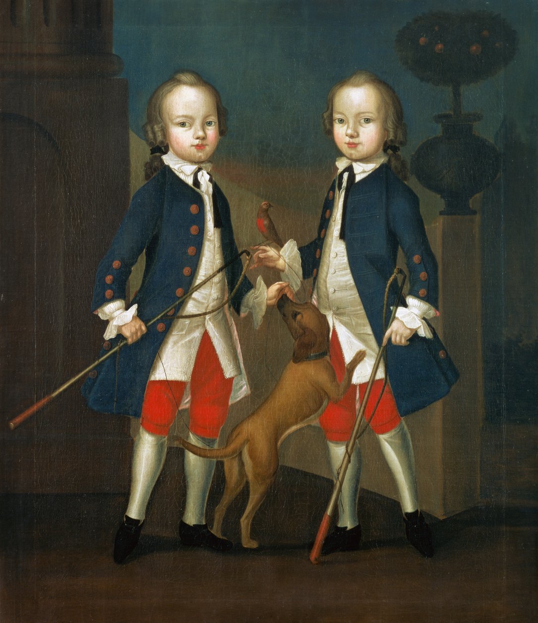 Os gêmeos Gosnall: mestre Thomas e mestre John Gosnall de Bentley, c.1745 de Franz Cusaude