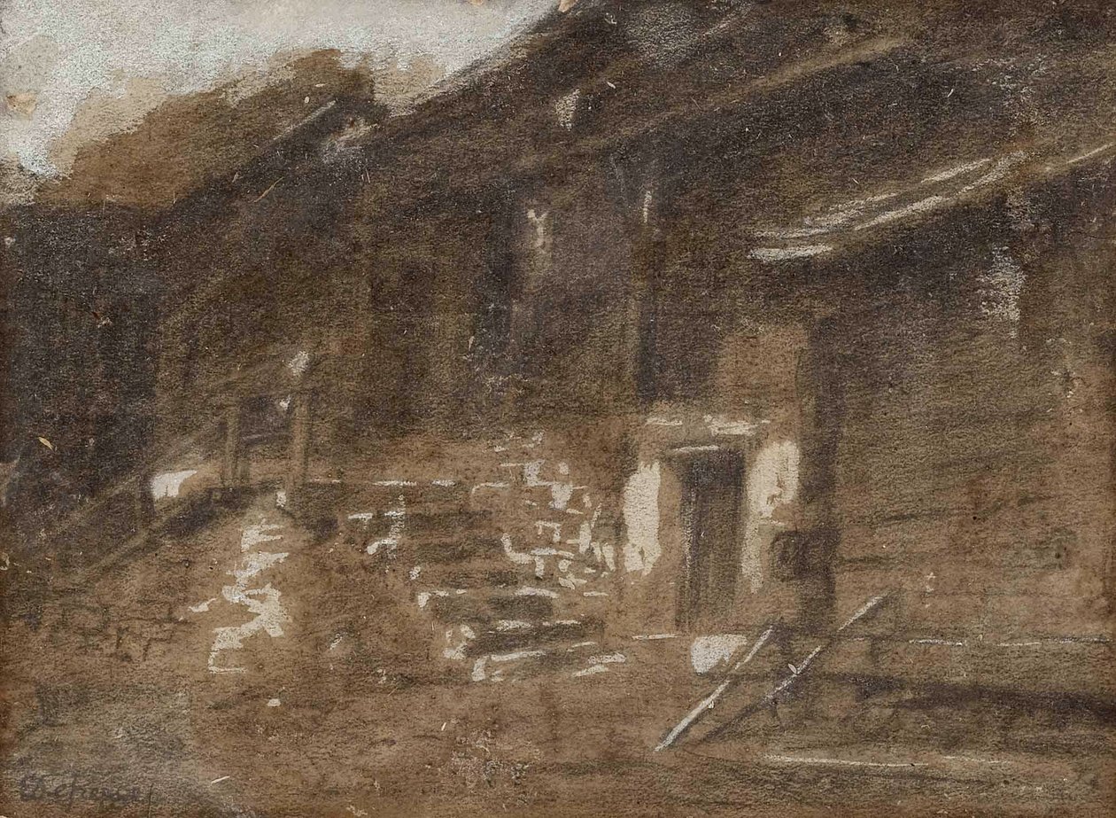 Quintal com escadas de Franz Defregger