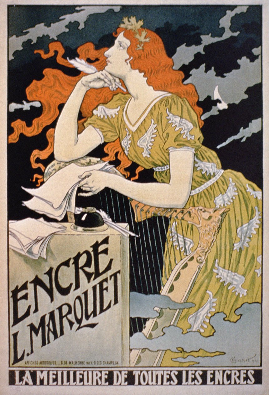 Cartaz publicitário &39;L. Tinta De Marquet, O Melhor De Todas As Tintas &39;, 1892 de Franz Grassel