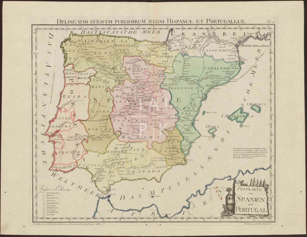 Postkarte pela Espanha und Portugal. Brasil relé Espanha e Portugal [ca. 1 de Franz Johann Joseph von Reilly  