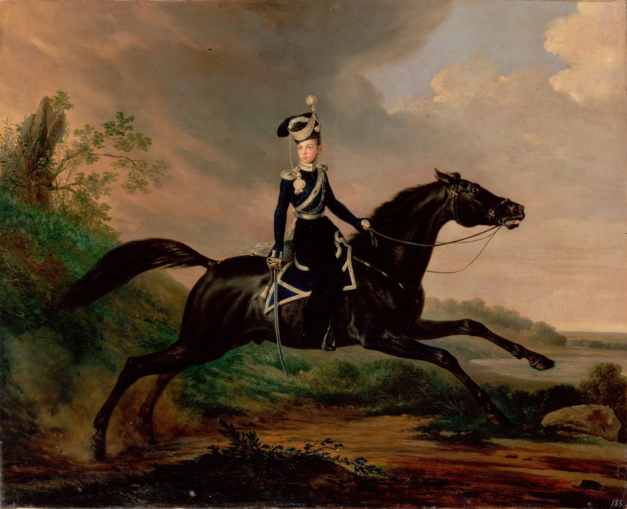 Retrato Equestre do Grande Príncipe Alexander Nikolayevich de Franz Krüger