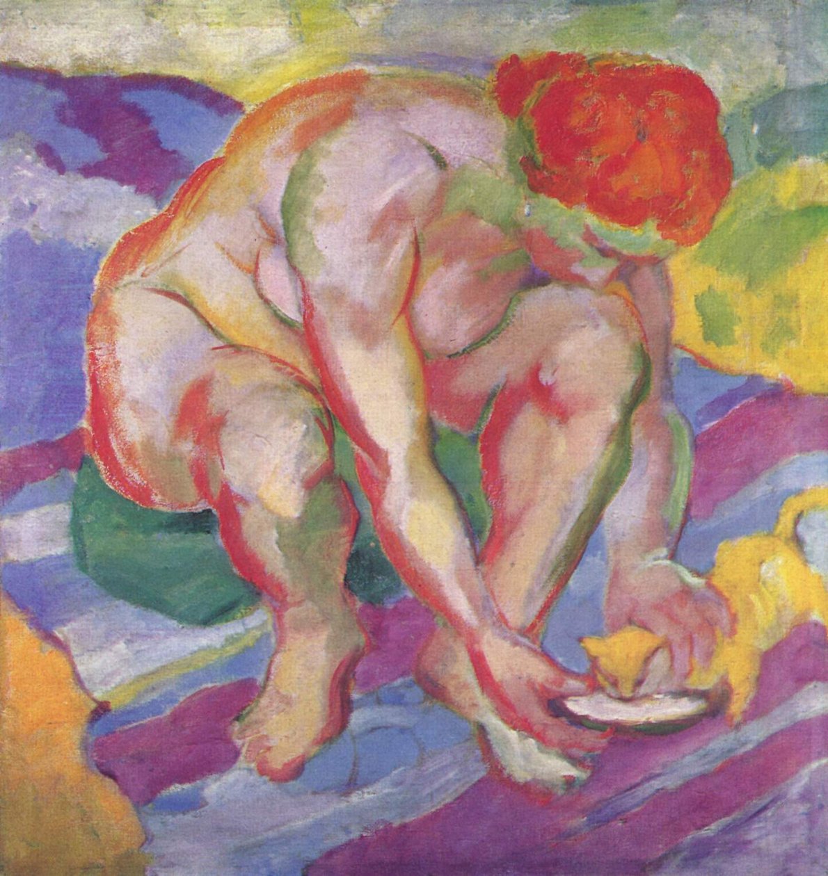Aja com gato de Franz Marc