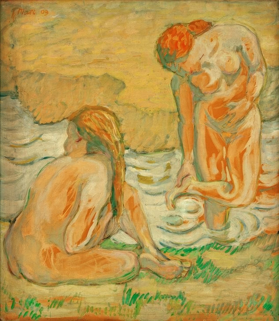 Composição II (Duas mulheres tomando banho) de Franz Marc