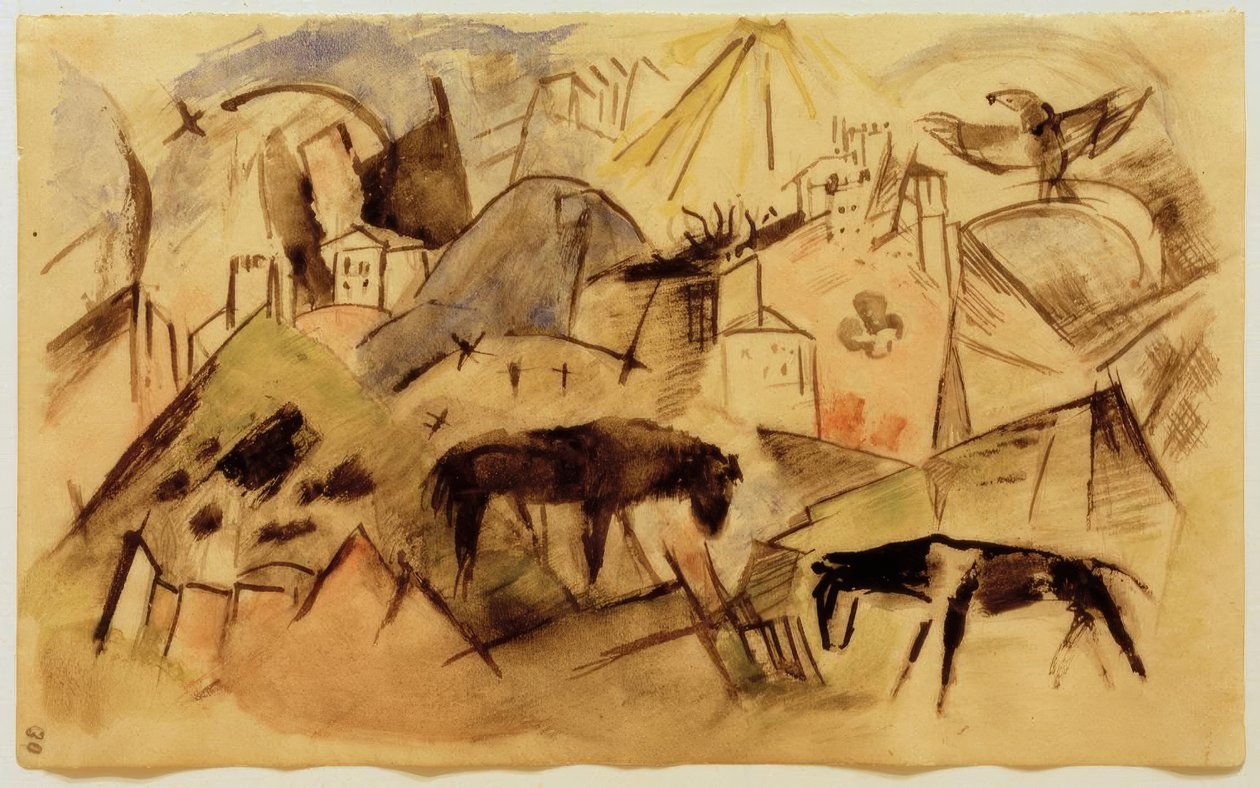 O pobre país Tirol de Franz Marc