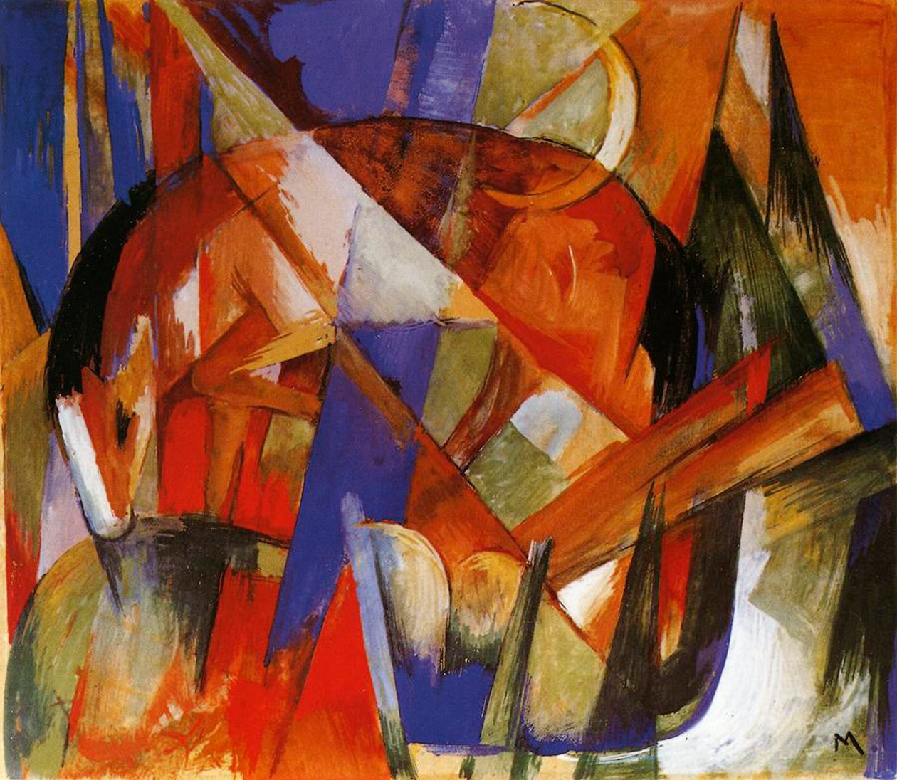Fabulous Beast II, 1913 (tempera a bordo) de Franz Marc