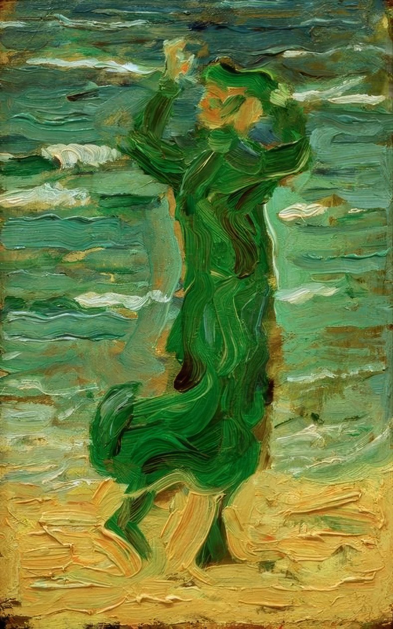 Mulher ao vento no mar de Franz Marc