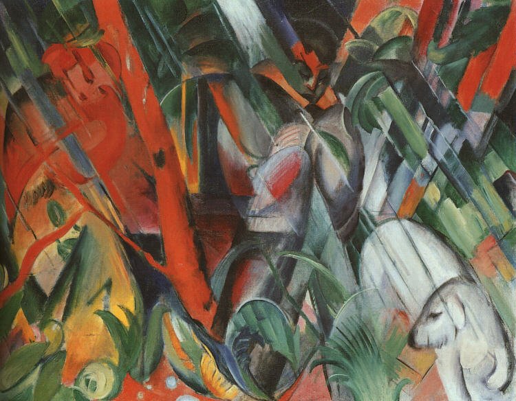 Na chuva de Franz Marc