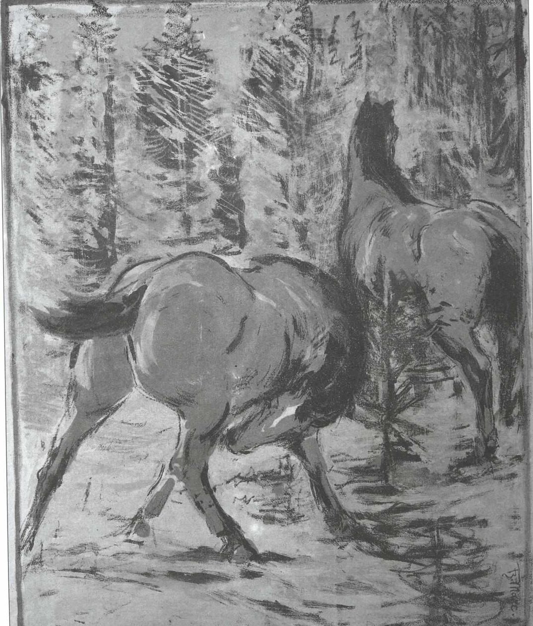 Cavalos na enchente de Franz Marc