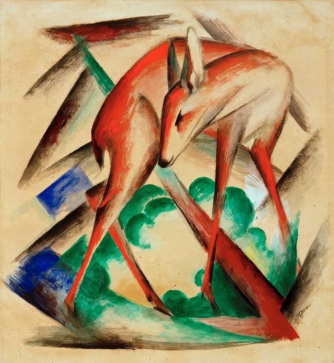 Ovas (veado-vermelho) de Franz Marc