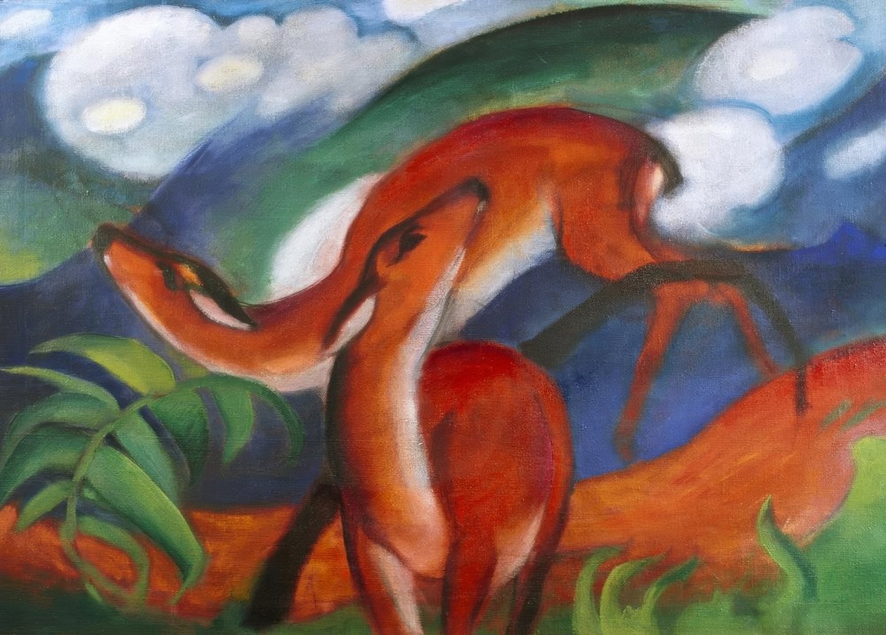 Veado-vermelho II de Franz Marc