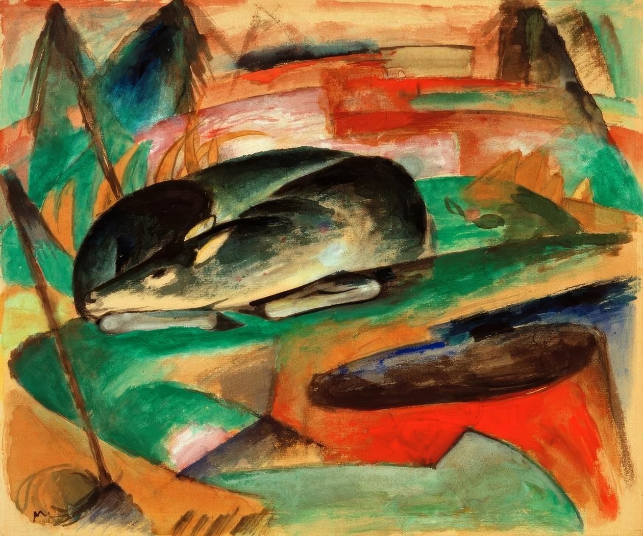 Cervo dormindo de Franz Marc