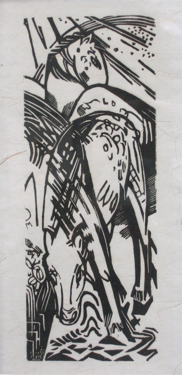 Cavalo bebendo de Franz Marc