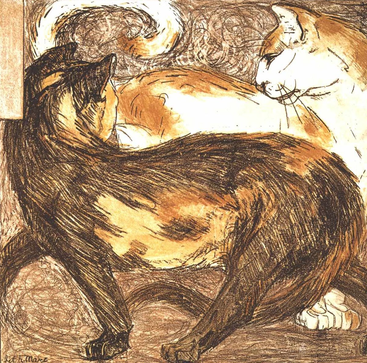 Dois gatos de Franz Marc