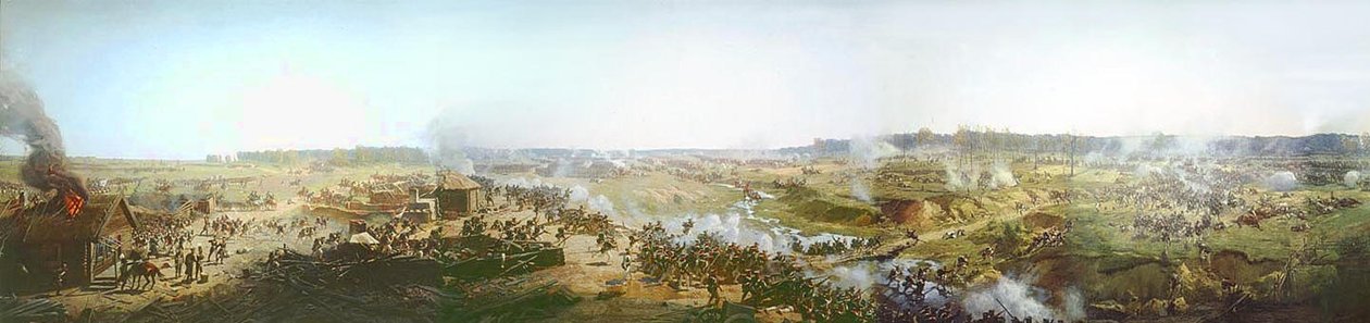 Panorama da batalha de Moscou em 1812 ou Batalha de Borodino. de Franz Roubaud