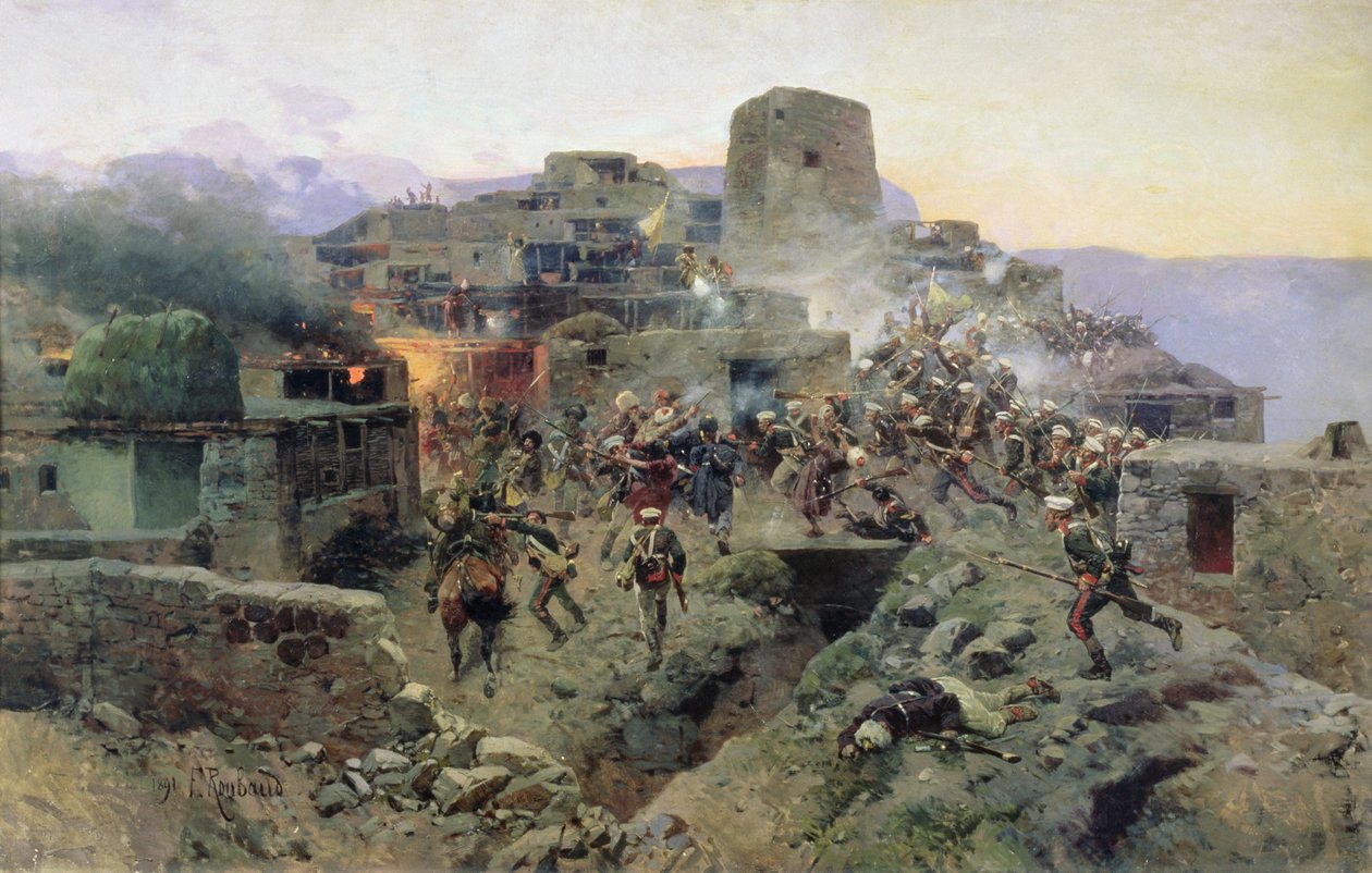 A captura de Aul Gimry, 17 de outubro de 1832, 1891 de Franz Roubaud