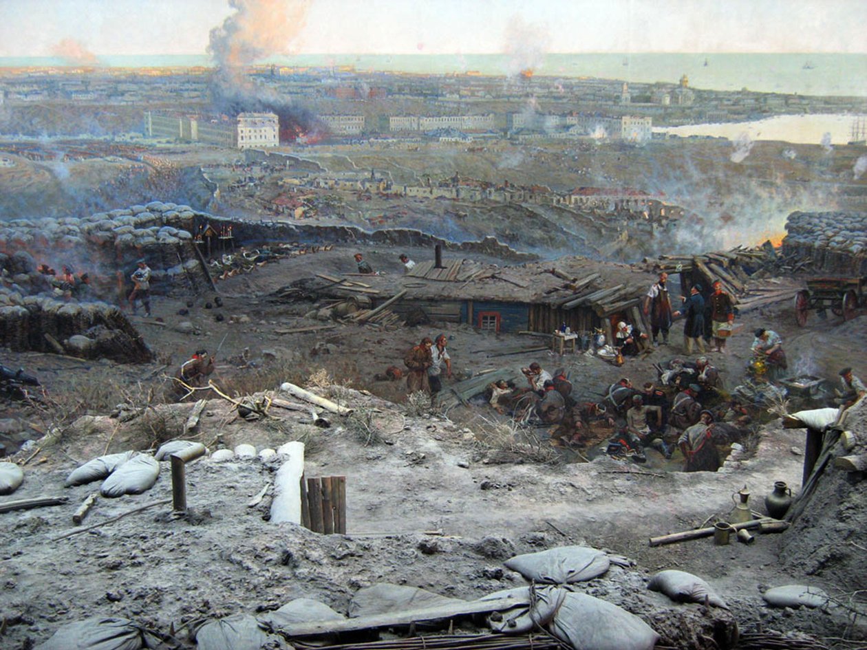 O cerco do panorama de Sevastopol (mídia mista) de Franz Roubaud