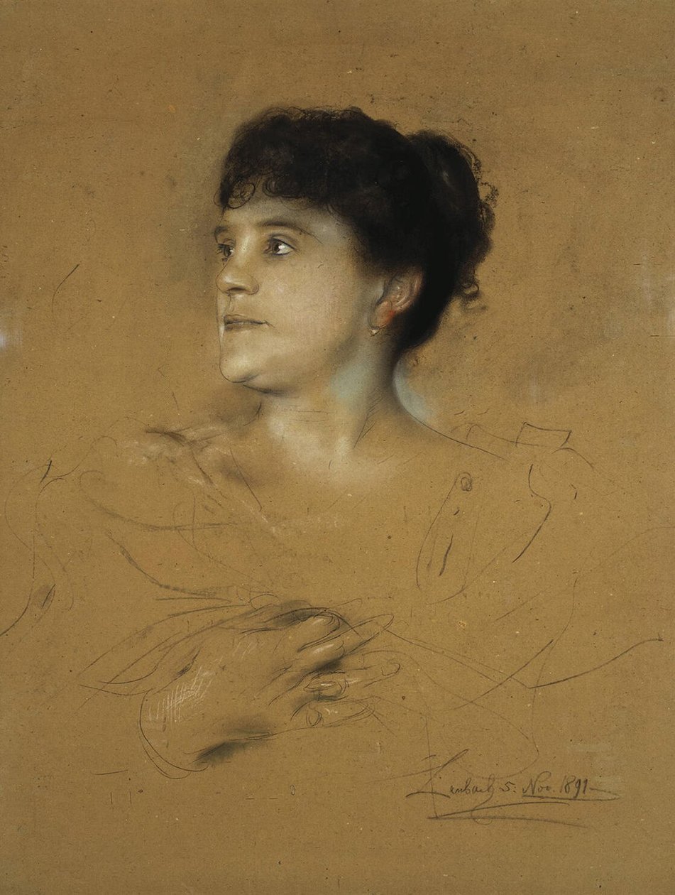 Retrato de Marcella Sembrich, 1891 (pastel sobre papelão) de Franz Seraph von Lenbach