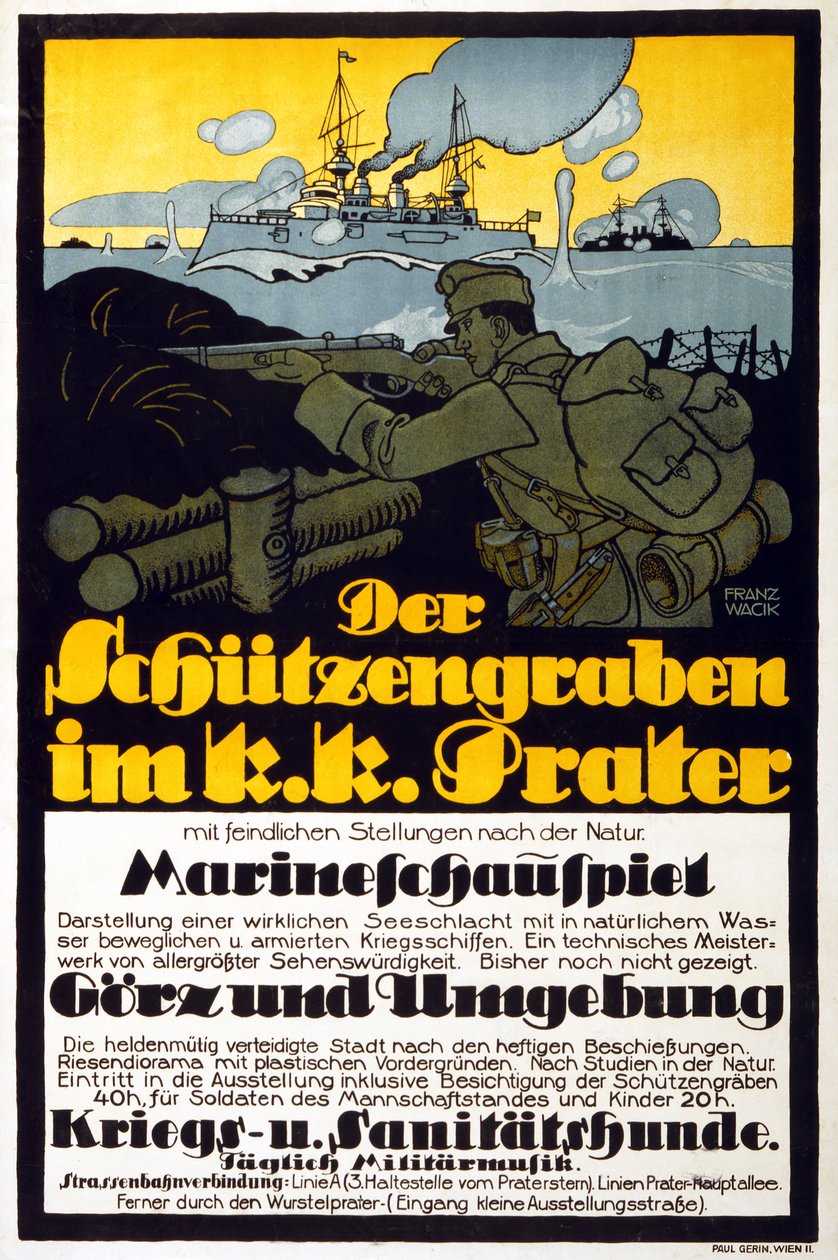 A trincheira no Prater, 1918 de Franz Wacik