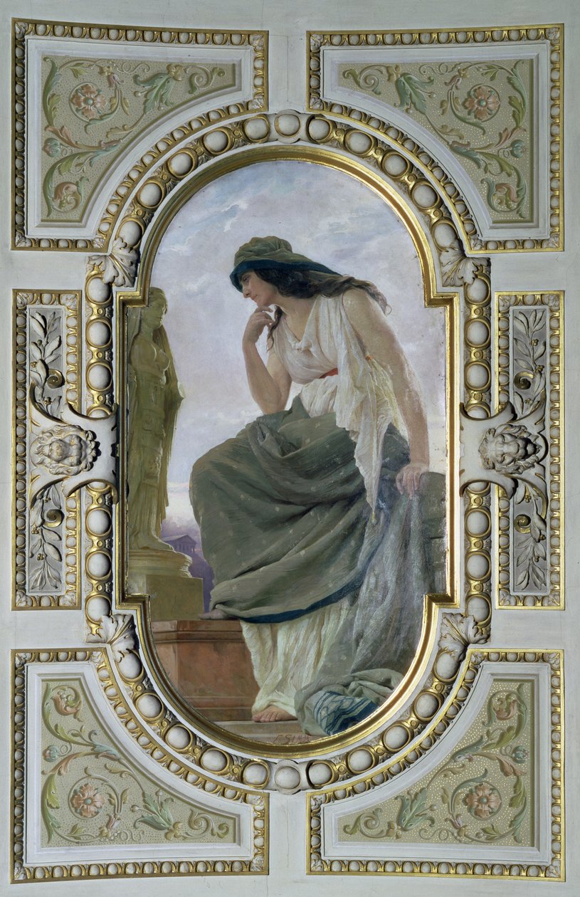 Figura alegórica da mitologia, 1890 (pintura do teto) de Franz Xaver Simm