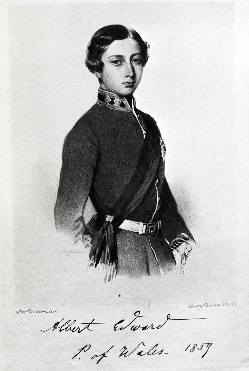 Edward, Prince of Wales, gravado por Emery Walker de Franz Xaver Winterhalter