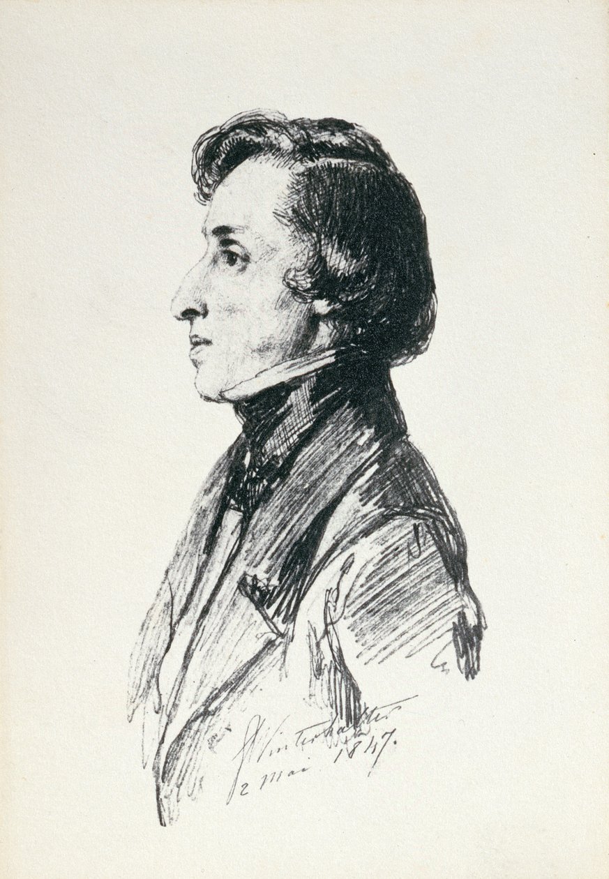 Retrato de Frederic Chopin (1810-1849) 1847 de Franz Xaver Winterhalter