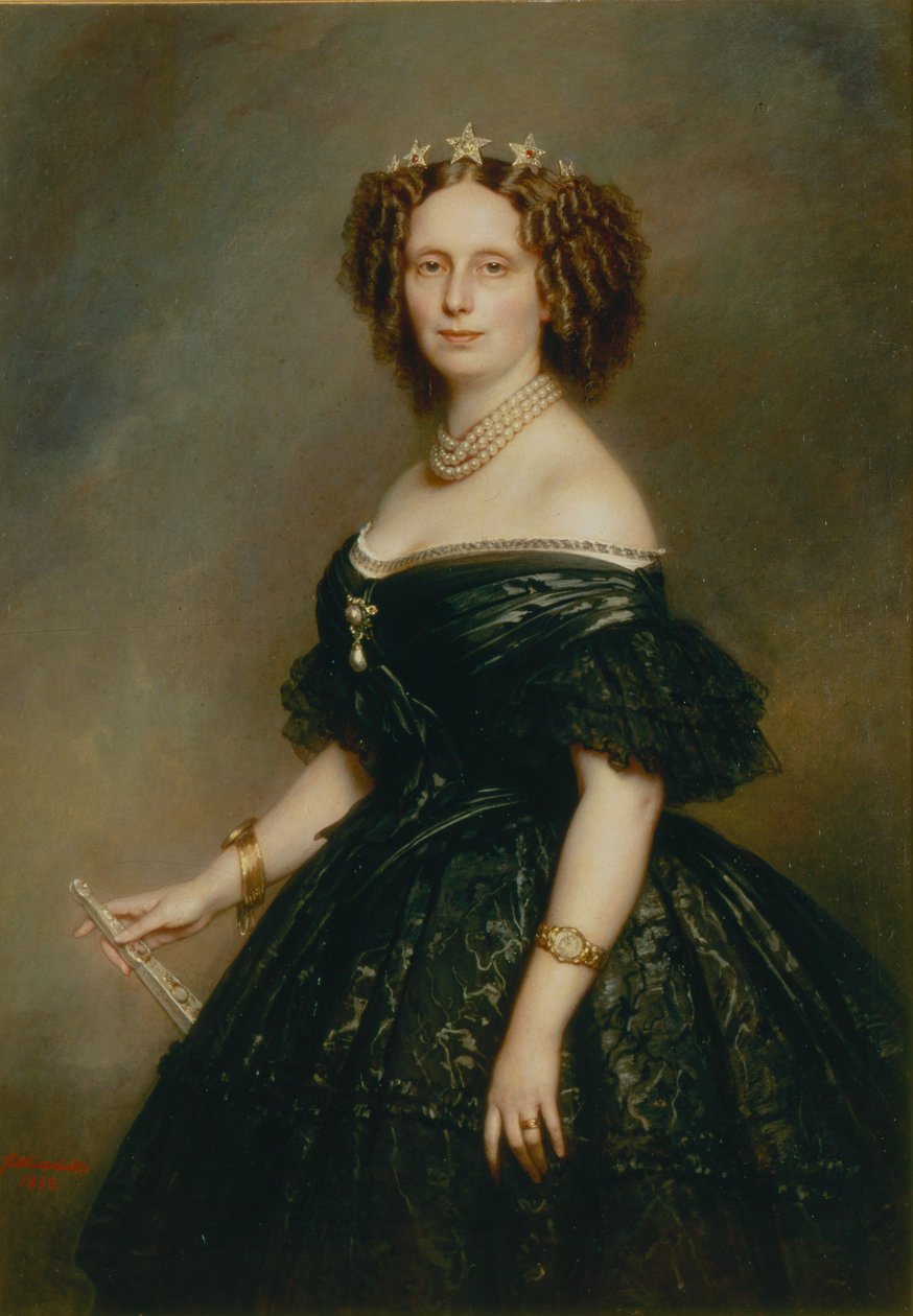 Retrato da rainha Sophie da Holanda, nascida Sophie de Württemberg (1818-1877) de Franz Xaver Winterhalter