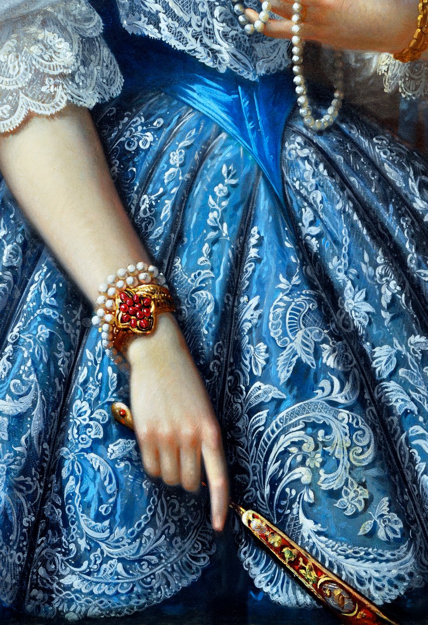Retrato de uma mulher (detalhe) (ver 164366, 164367, 164368) de Franz Xaver Winterhalter