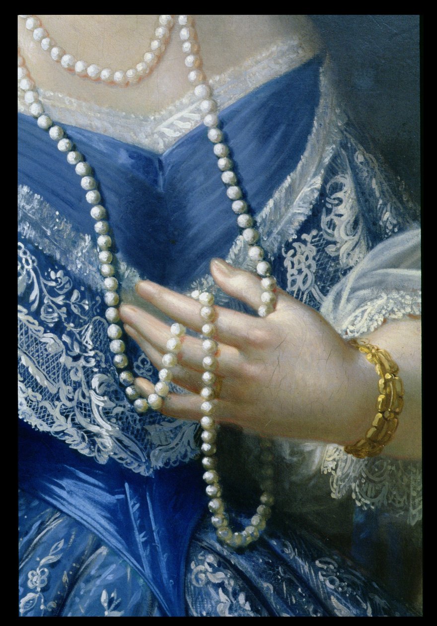 Retrato de uma mulher (detalhe) (ver 164366, 164368, 164369) de Franz Xaver Winterhalter