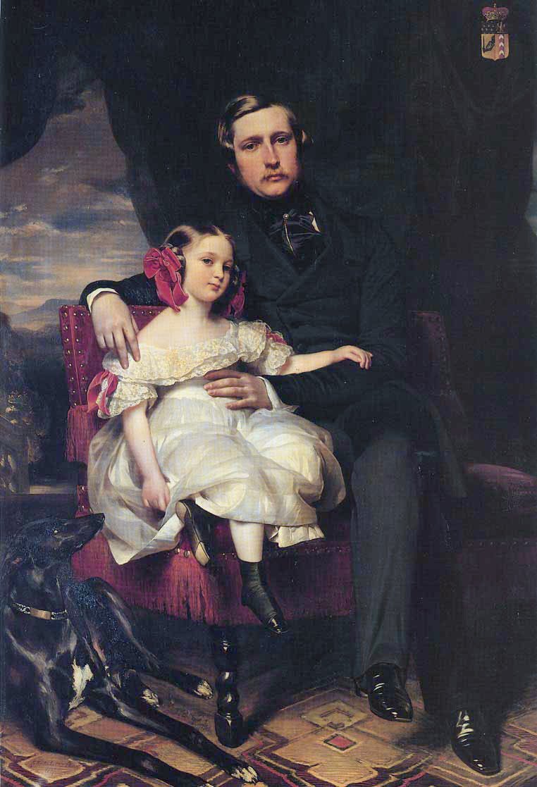 Retrato do Príncipe de Wagram e sua filha Malcy Louise Caroline Frederique de Franz Xaver Winterhalter