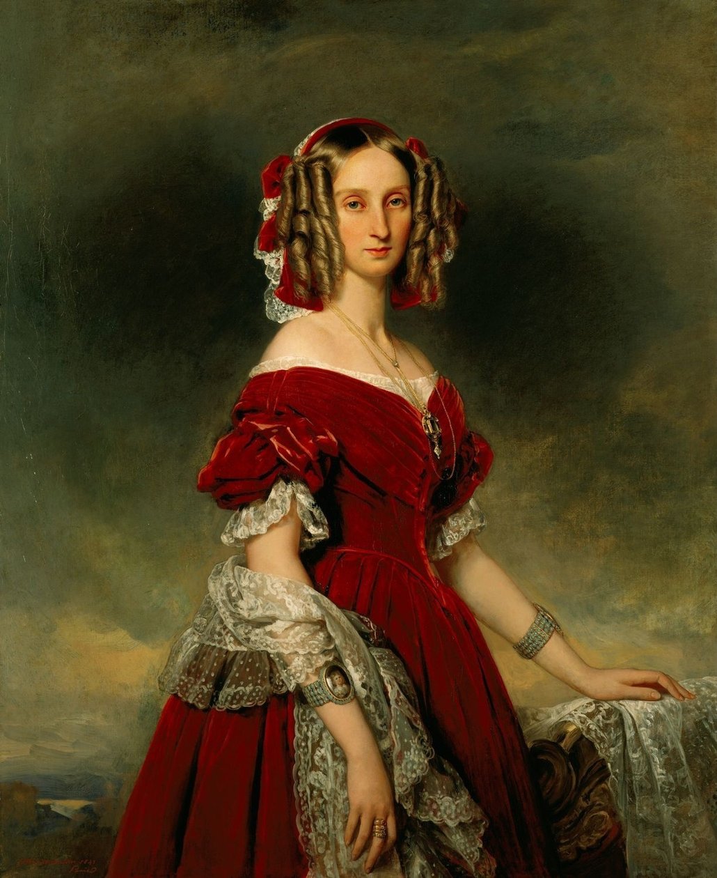 Retrato de Louise de Orléans, Rainha dos Belgas de Franz Xaver Winterhalter