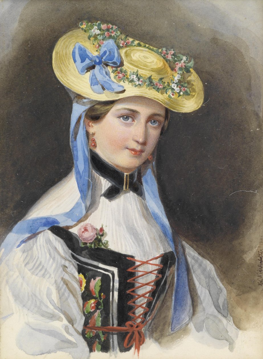 Princesa de Liechtenstein em traje de Franz Xaver Winterhalter